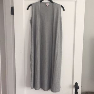 LulaRoe Metallic Silver Duster Sweater